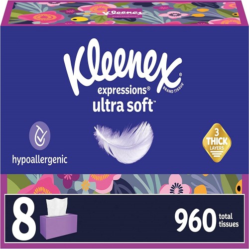 Express Yourself with Kleenex Expressions Facial Tissues