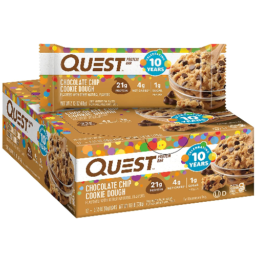 Satisfy Your Sweet Tooth and Boost Your Protein Intake with Quest Nutrition Chocolate Chip Cookie Dough Protein Bars